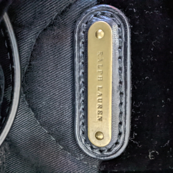 Ralph Lauren Black Velvet Back Pack with Monogram - Picture 9 of 12